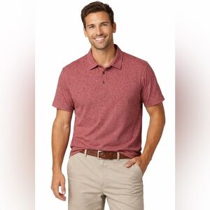 Lucky Brand Men’s XL Burgundy Heather Cotton Polo Shirt Casual